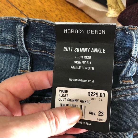 NWT Nobody Denim Blue High Rise Cult Skinny Ankle Jeans - 23 - Picture 10 of 10
